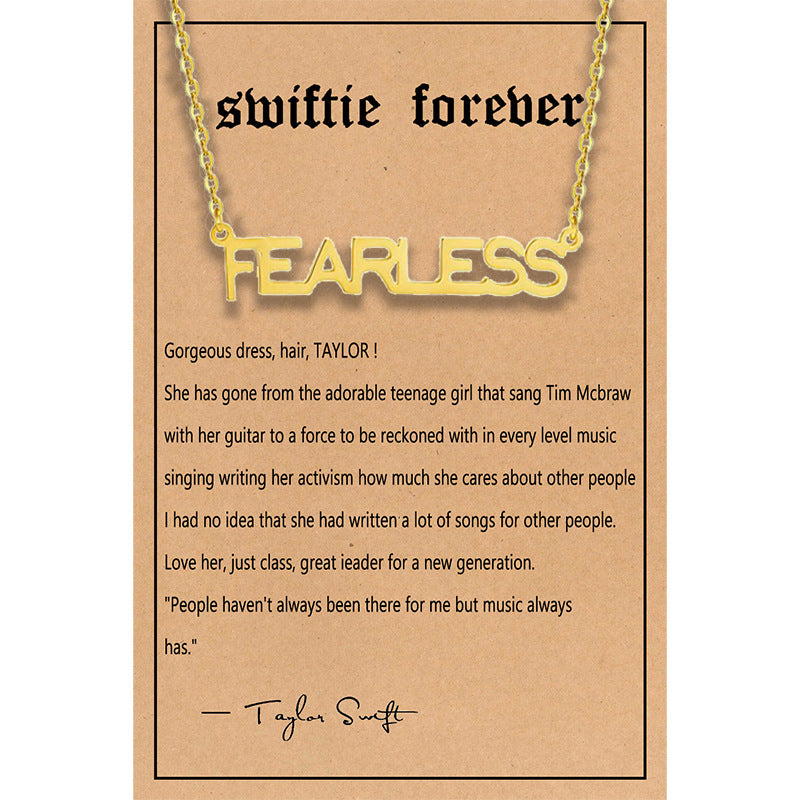 Taylor Swiftie Freundschaftskette Edelstahl Gold Fearless Anhänger für Musikliebhaber