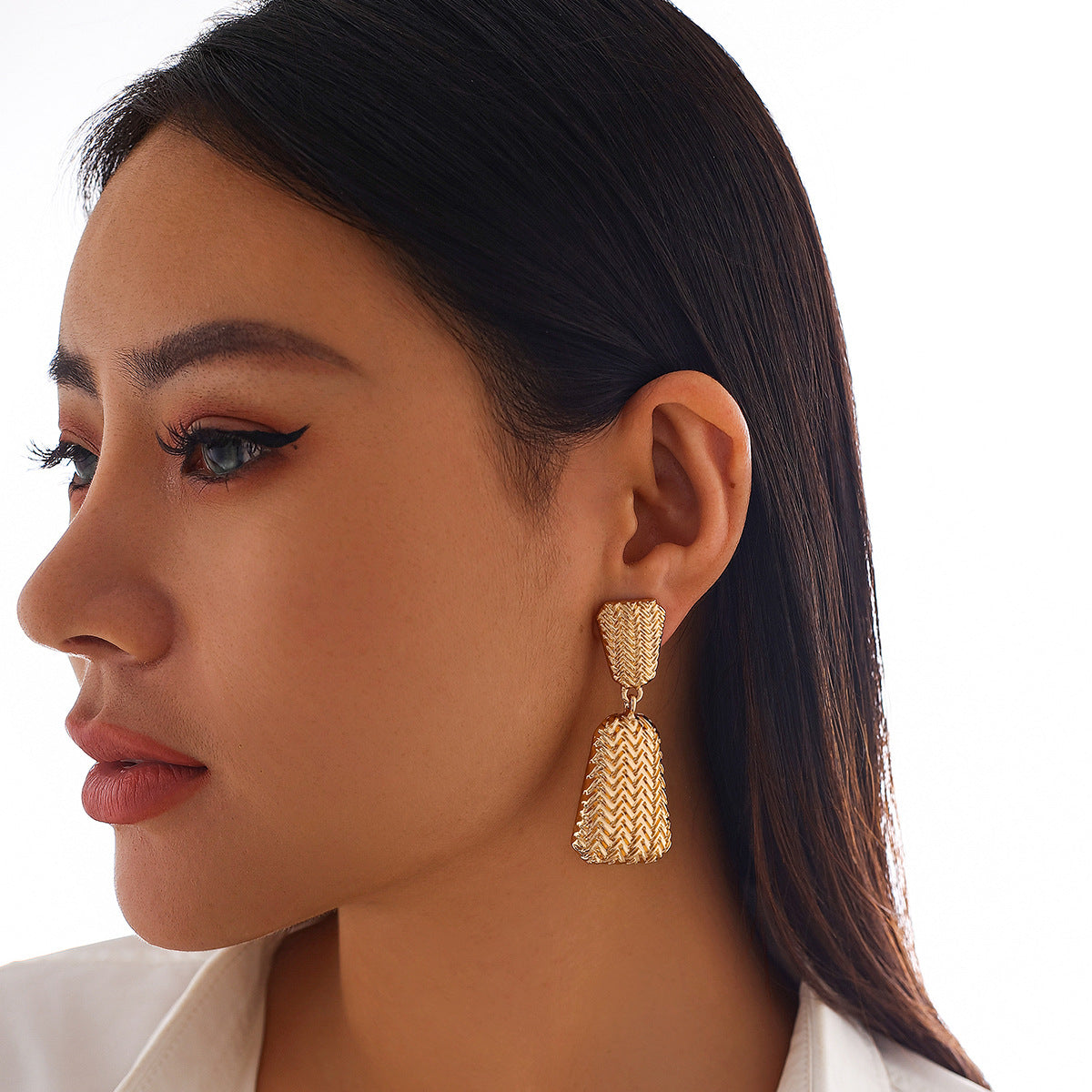 Fashionable commuting irregular square earrings versatile hot selling geometric alloy earrings