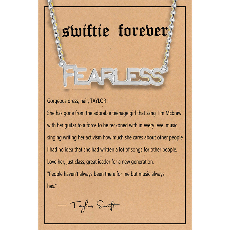 Taylor Swiftie Freundschaftskette Edelstahl Gold Fearless Anhänger für Musikliebhaber
