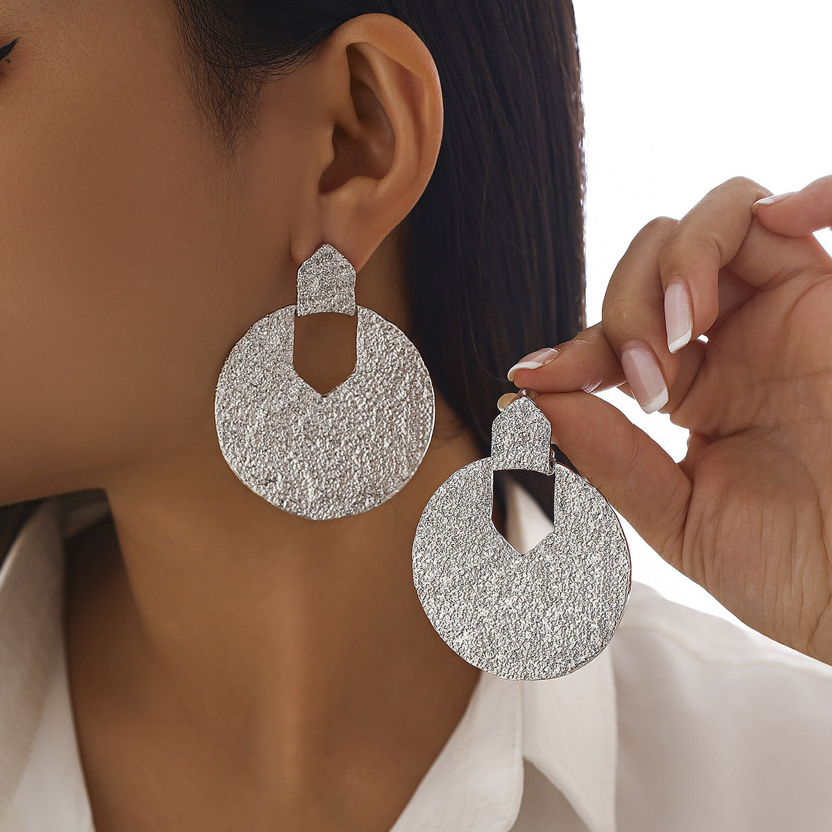 Fashionable commuting irregular square earrings versatile hot selling geometric alloy earrings