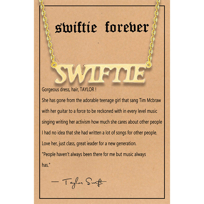 Taylor Swiftie Freundschaftskette Edelstahl Gold Fearless Anhänger für Musikliebhaber