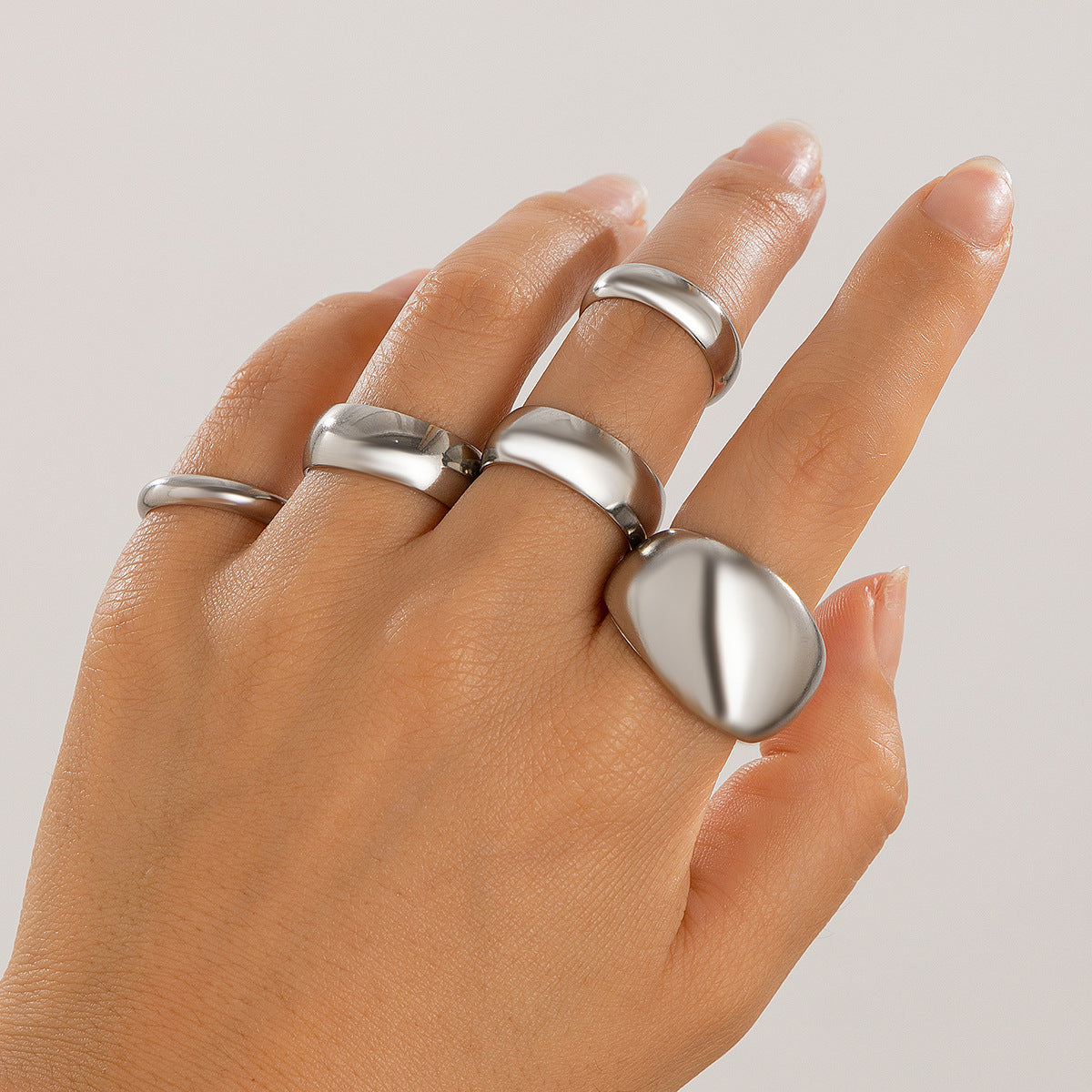 Zilora – Vintage-Ring-Set (3er) 🌟 Geometrisches Design mit moderner Textur