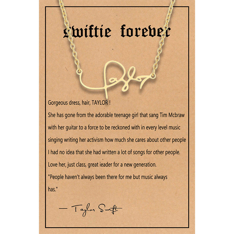 Taylor Swiftie Freundschaftskette Edelstahl Gold Fearless Anhänger für Musikliebhaber