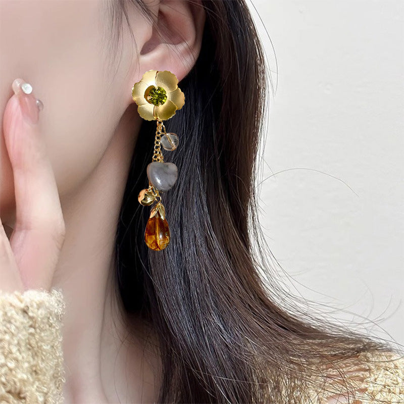 Zilora – Blüten-Tropfen Ohrringe ✨ Romantischer Retro-Charme