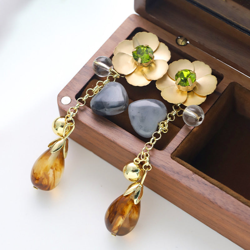 Zilora – Blüten-Tropfen Ohrringe ✨ Romantischer Retro-Charme