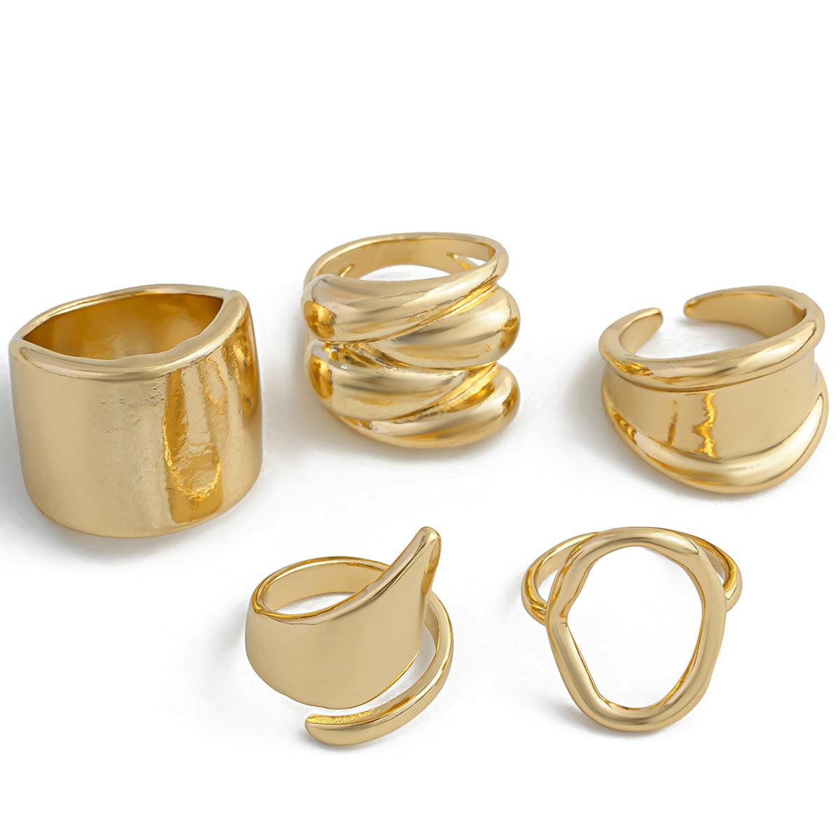 Zilora – Vintage-Ring-Set (3er) 🌟 Geometrisches Design mit moderner Textur