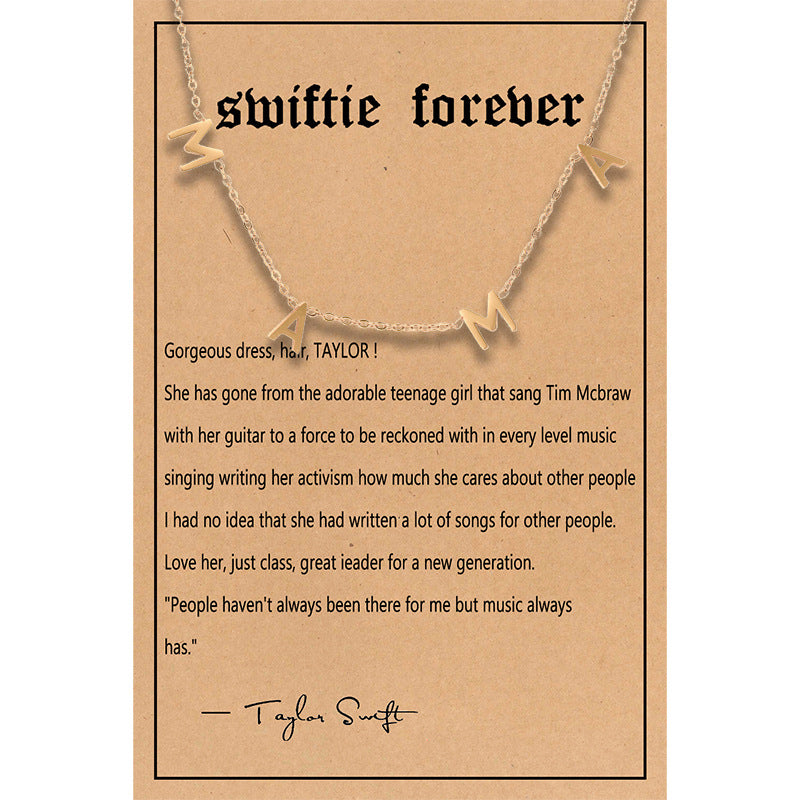 Taylor Swiftie Freundschaftskette Edelstahl Gold Fearless Anhänger für Musikliebhaber