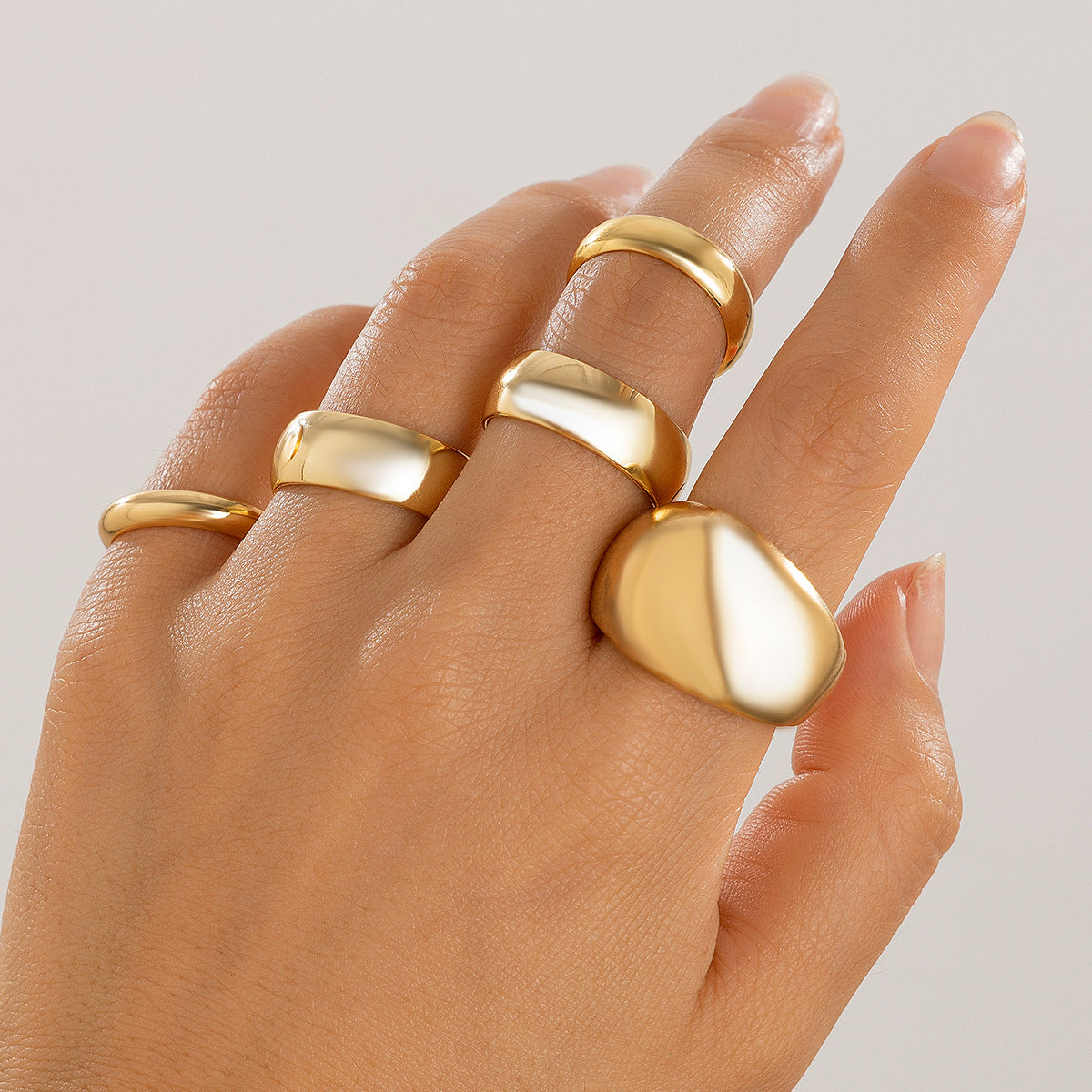 Zilora – Vintage-Ring-Set (3er) 🌟 Geometrisches Design mit moderner Textur