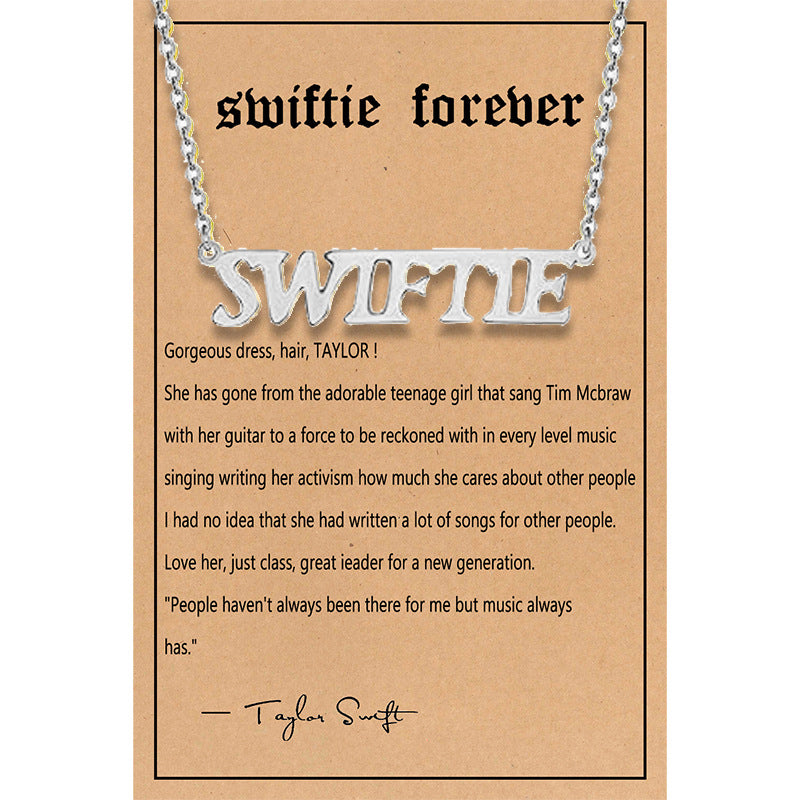 Taylor Swiftie Freundschaftskette Edelstahl Gold Fearless Anhänger für Musikliebhaber