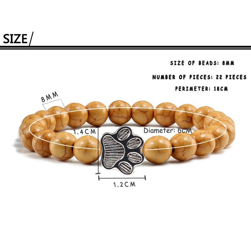 Zilora – Lava-Stein-Armband mit Pfotenanhänger 🖤 Natürliche Eleganz mit Tierliebe 🐾