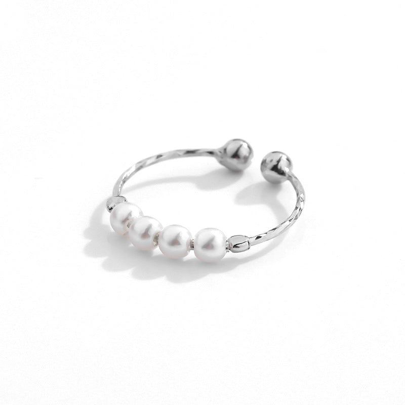 Retro-Perlenring – Zeitloses Design aus echtem Silber
