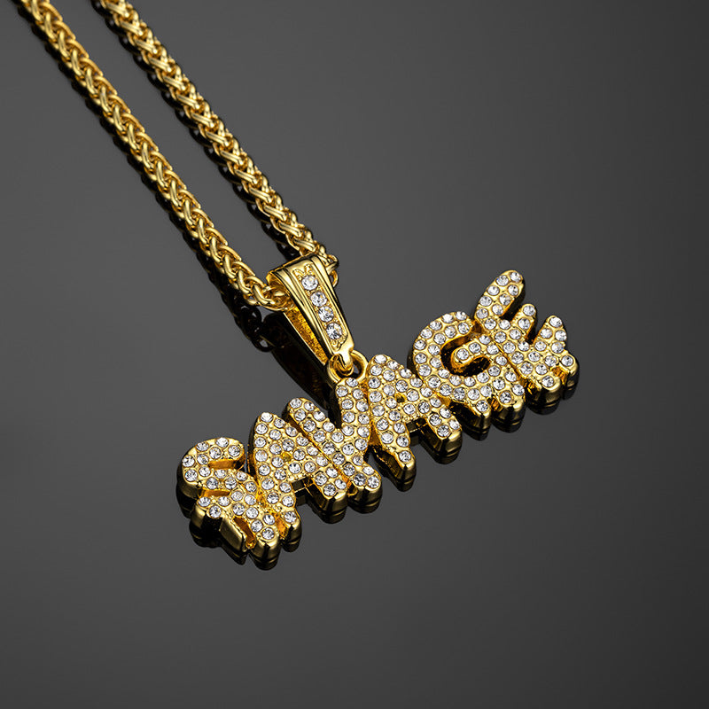 Zilora – Hip-Hop Buchstaben-Anhänger 💎 Lässiger Street-Style mit Glanz