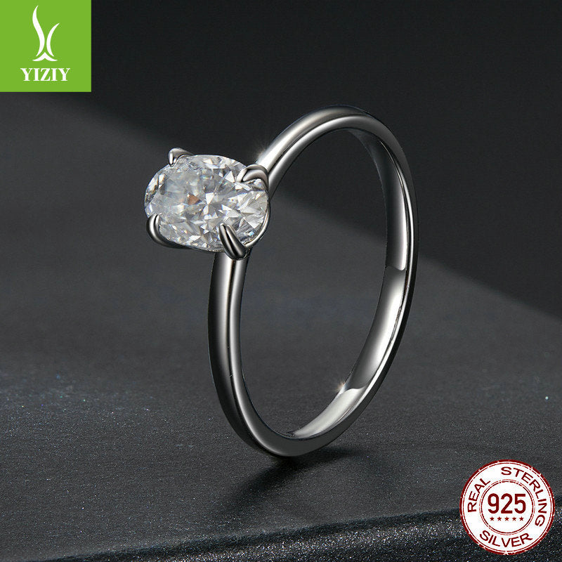 Zilora – Ovaler Moissanit-Ring ✨ 1 Karat in reinem S925 Silber – Zeitlose Eleganz und funkelnder Glan