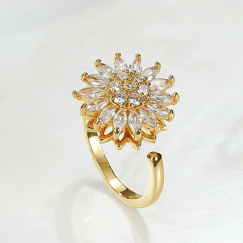 Strahlender Sonnenblumen-Ring – Eleganz trifft auf verspieltes Design