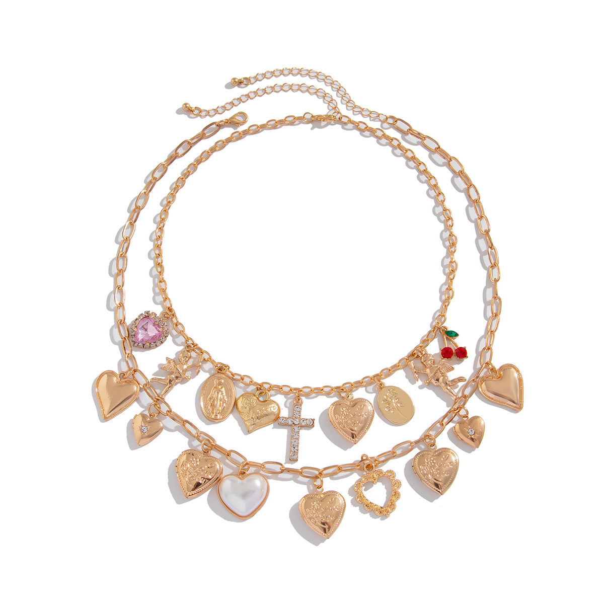 Zilora – Elegante Kreuz-Kette mit Strass und Perlen 💎