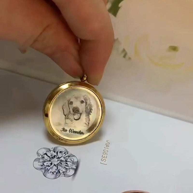 🌟 Personalisierte Haustier-Gedenkkette – Individueller Foto-, Name- & Asche-Anhänger für Katzen- und Hundeliebhaber