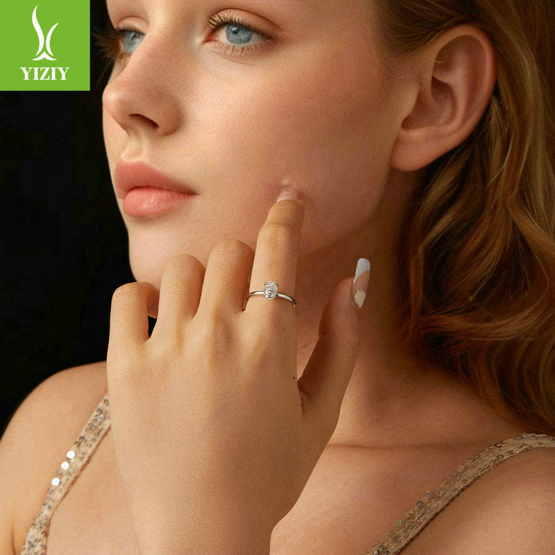 Zilora – Ovaler Moissanit-Ring ✨ 1 Karat in reinem S925 Silber – Zeitlose Eleganz und funkelnder Glan
