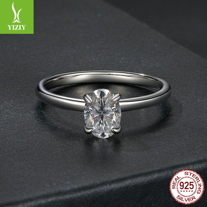 Zilora – Ovaler Moissanit-Ring ✨ 1 Karat in reinem S925 Silber – Zeitlose Eleganz und funkelnder Glan