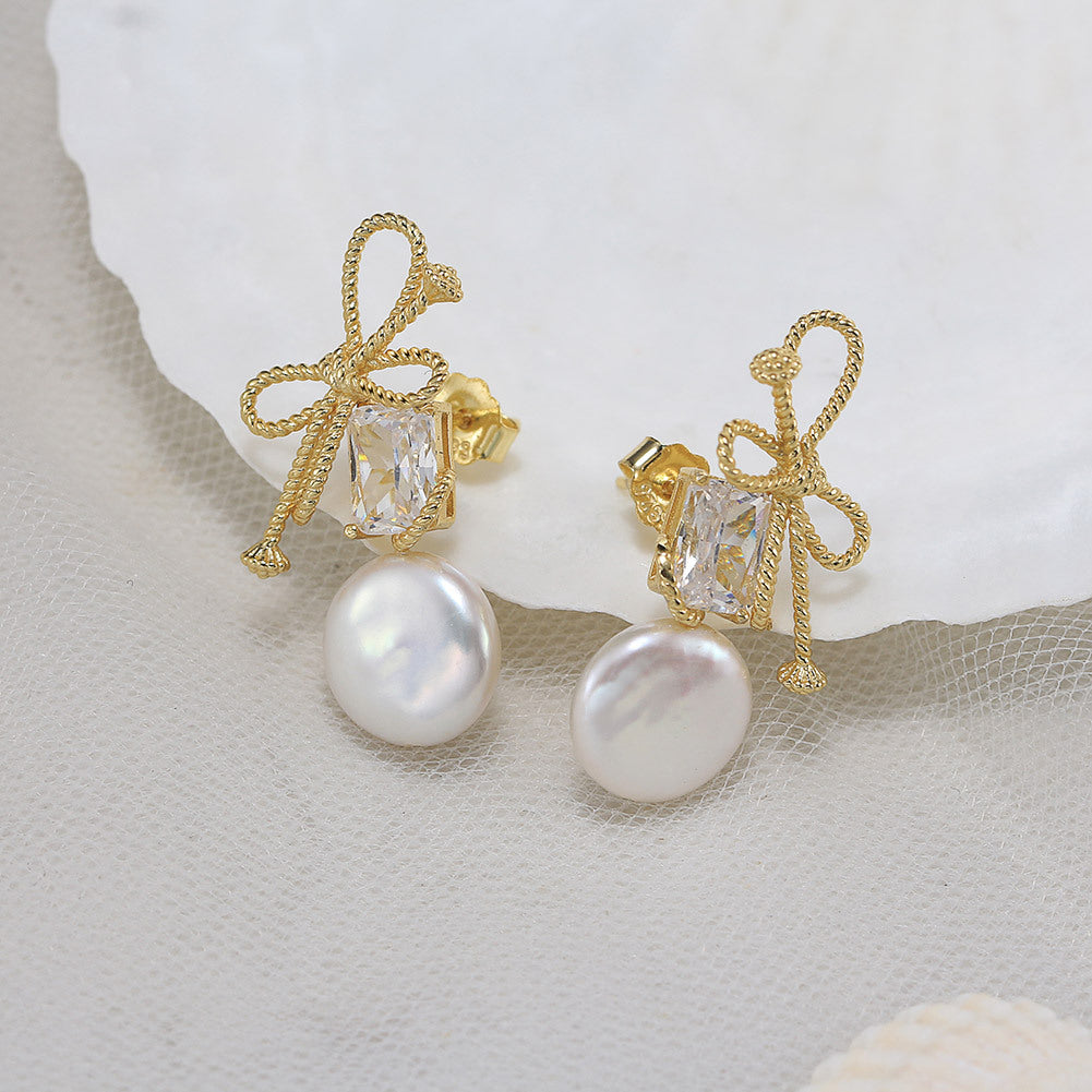 Zilora – Elegante Silber Perlenohrringe ✨ Zart & Stilvoll