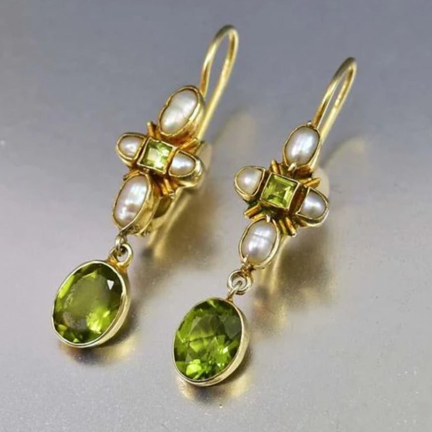 Zilora – Vintage-Ohrringe mit Smaragdgrün 💚 Ein Hauch von königlichem Glanz