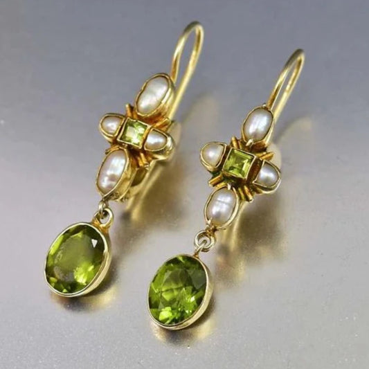Zilora – Vintage-Ohrringe mit Smaragdgrün 💚 Ein Hauch von königlichem Glanz