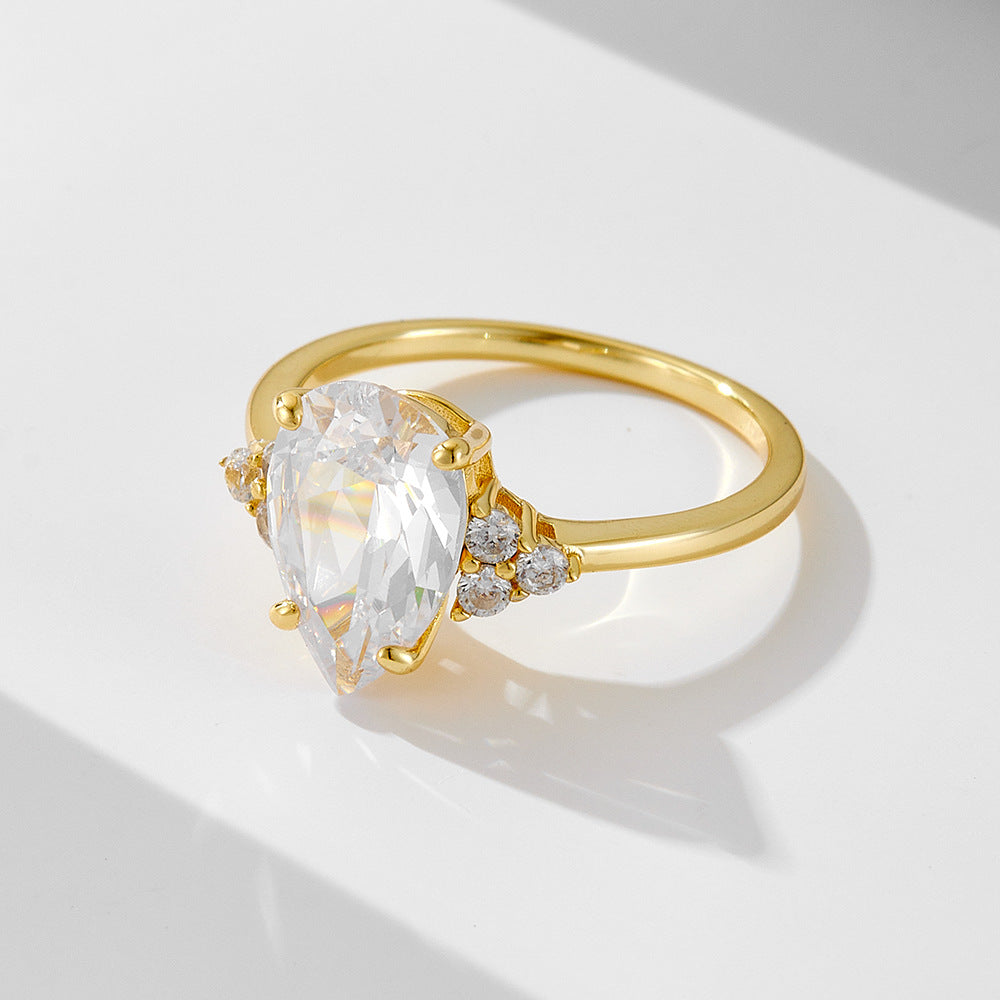 Zilora – Verlobungsring mit Moissanit in Birnenform 🌟 925er Silber für stilvolle Momente