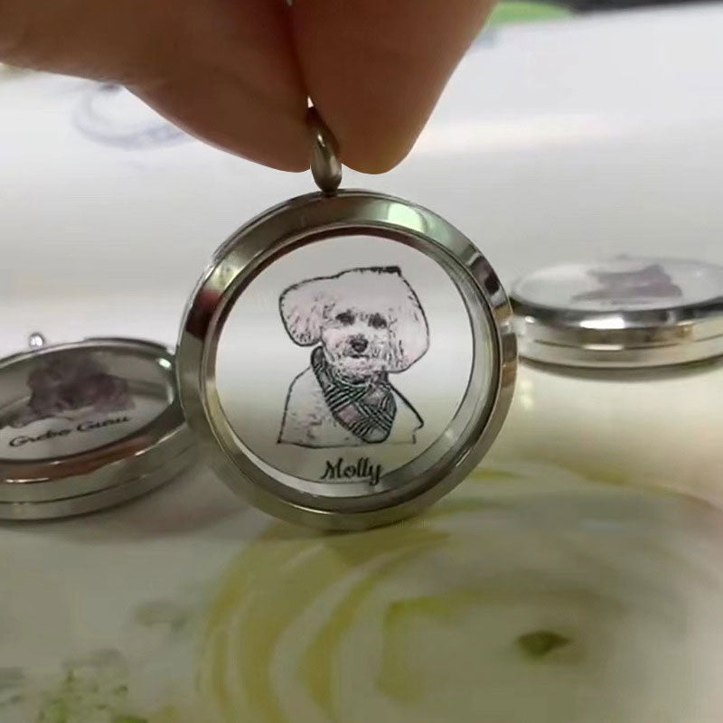 🌟 Personalisierte Haustier-Gedenkkette – Individueller Foto-, Name- & Asche-Anhänger für Katzen- und Hundeliebhaber