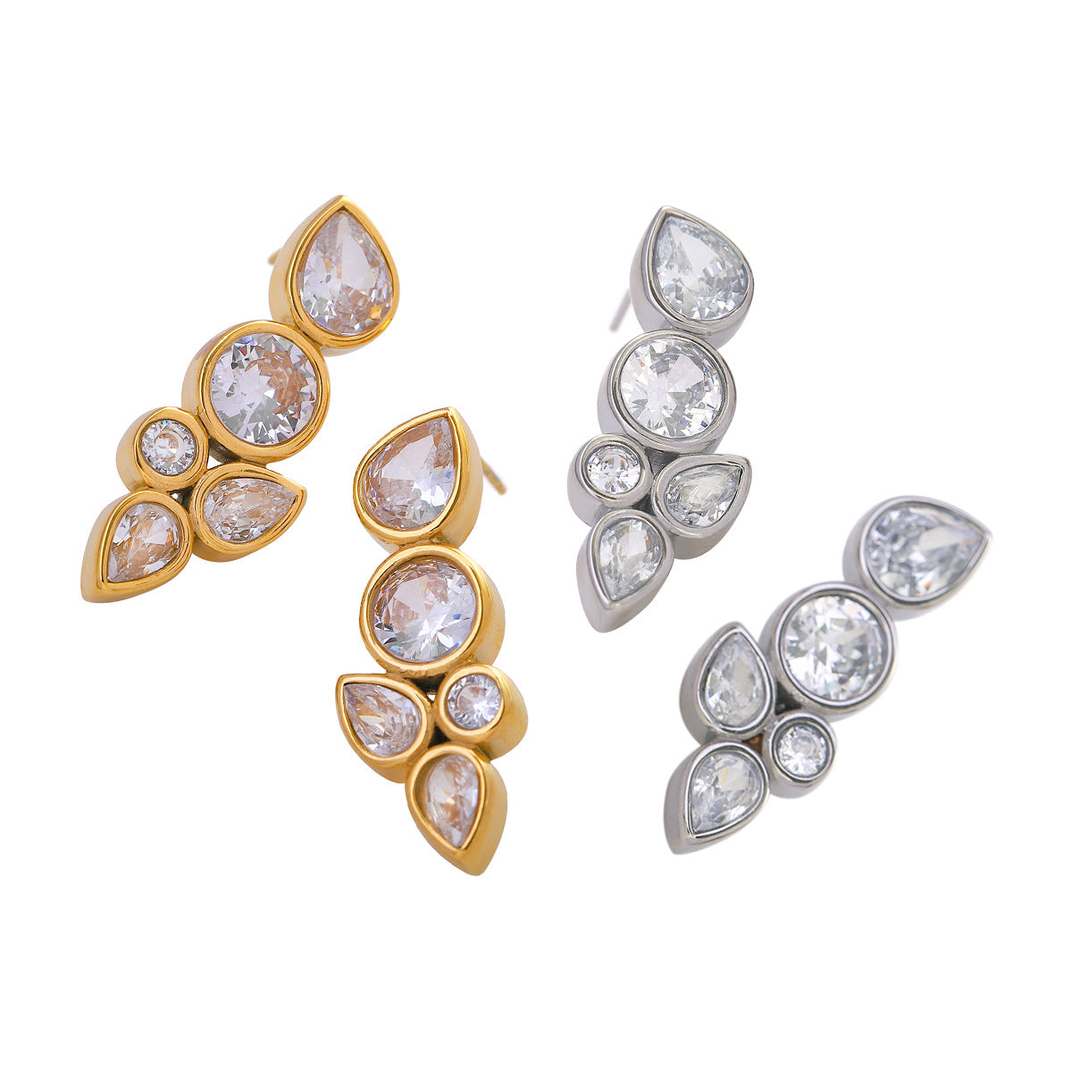 Zilora – Minimalistische Zirkonia Ohrhänger ✨ Eleganz in Edelstahl
