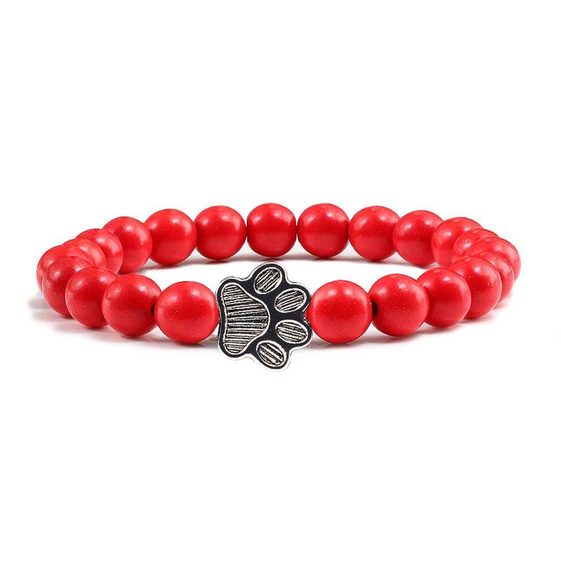 Zilora – Lava-Stein-Armband mit Pfotenanhänger 🖤 Natürliche Eleganz mit Tierliebe 🐾