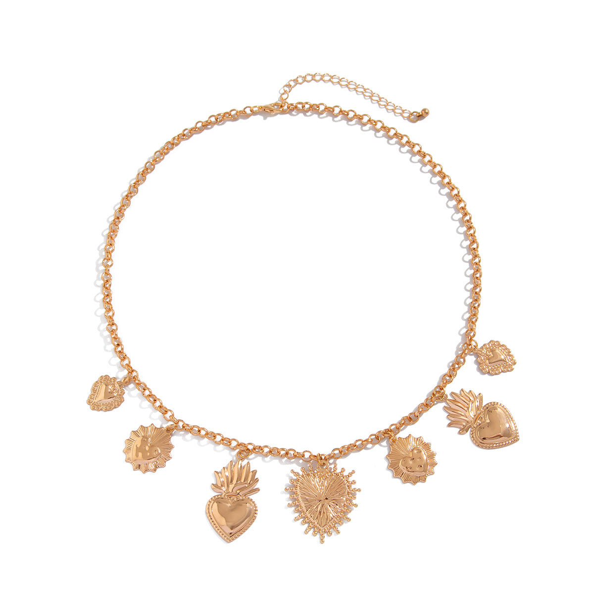 Zilora – Elegante Flammen-Herz-Kette in Gold und Weiß K ✨