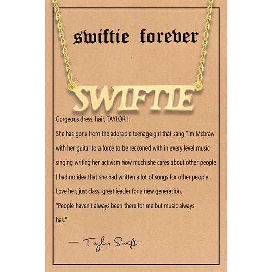 Taylor Swiftie Freundschaftskette Edelstahl Gold Fearless Anhänger für Musikliebhaber