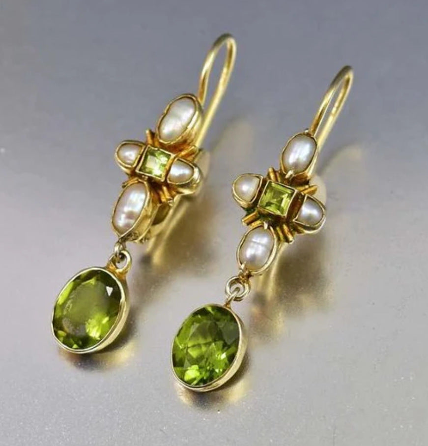 Zilora – Vintage-Ohrringe mit Smaragdgrün 💚 Ein Hauch von königlichem Glanz
