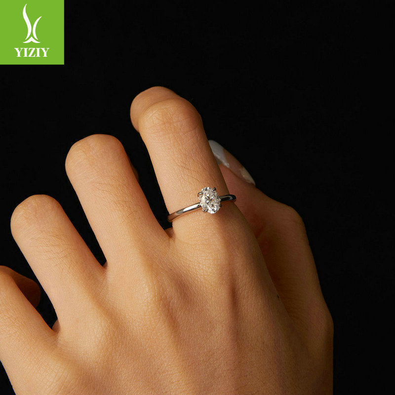 Zilora – Ovaler Moissanit-Ring ✨ 1 Karat in reinem S925 Silber – Zeitlose Eleganz und funkelnder Glan