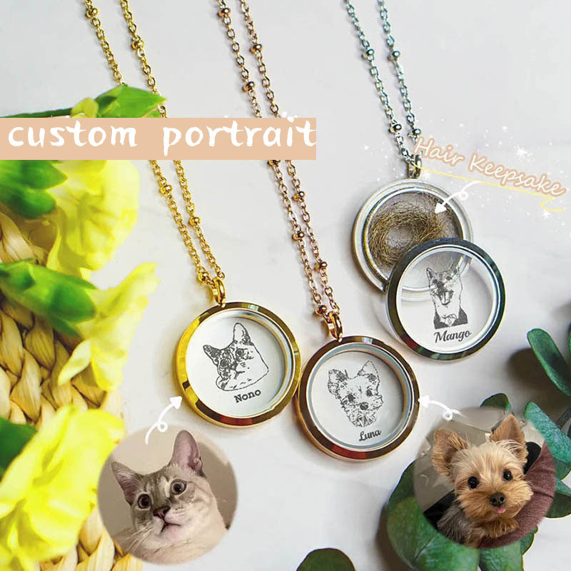 🌟 Personalisierte Haustier-Gedenkkette – Individueller Foto-, Name- & Asche-Anhänger für Katzen- und Hundeliebhaber