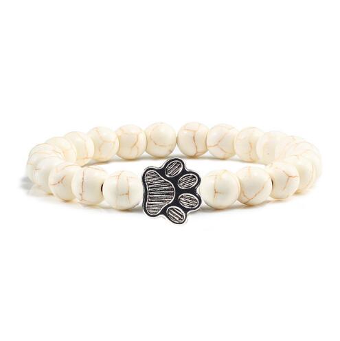 Zilora – Lava-Stein-Armband mit Pfotenanhänger 🖤 Natürliche Eleganz mit Tierliebe 🐾