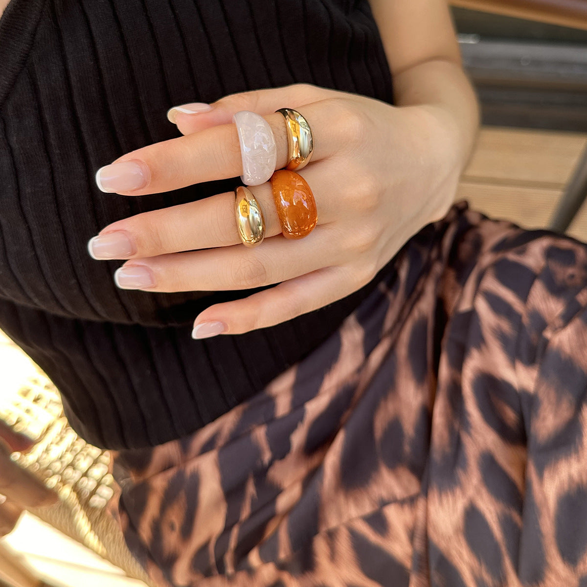🌟 Elegantes geometrisches Ring-Set – Leicht & stilvoll, ideal für täglichen Glamour
