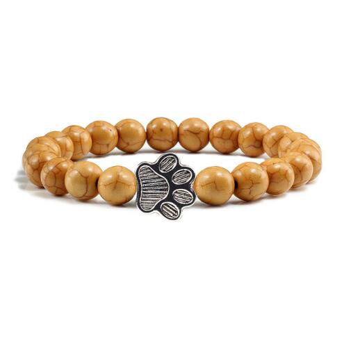 Zilora – Lava-Stein-Armband mit Pfotenanhänger 🖤 Natürliche Eleganz mit Tierliebe 🐾