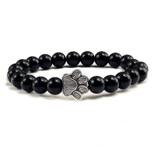 Zilora – Lava-Stein-Armband mit Pfotenanhänger 🖤 Natürliche Eleganz mit Tierliebe 🐾