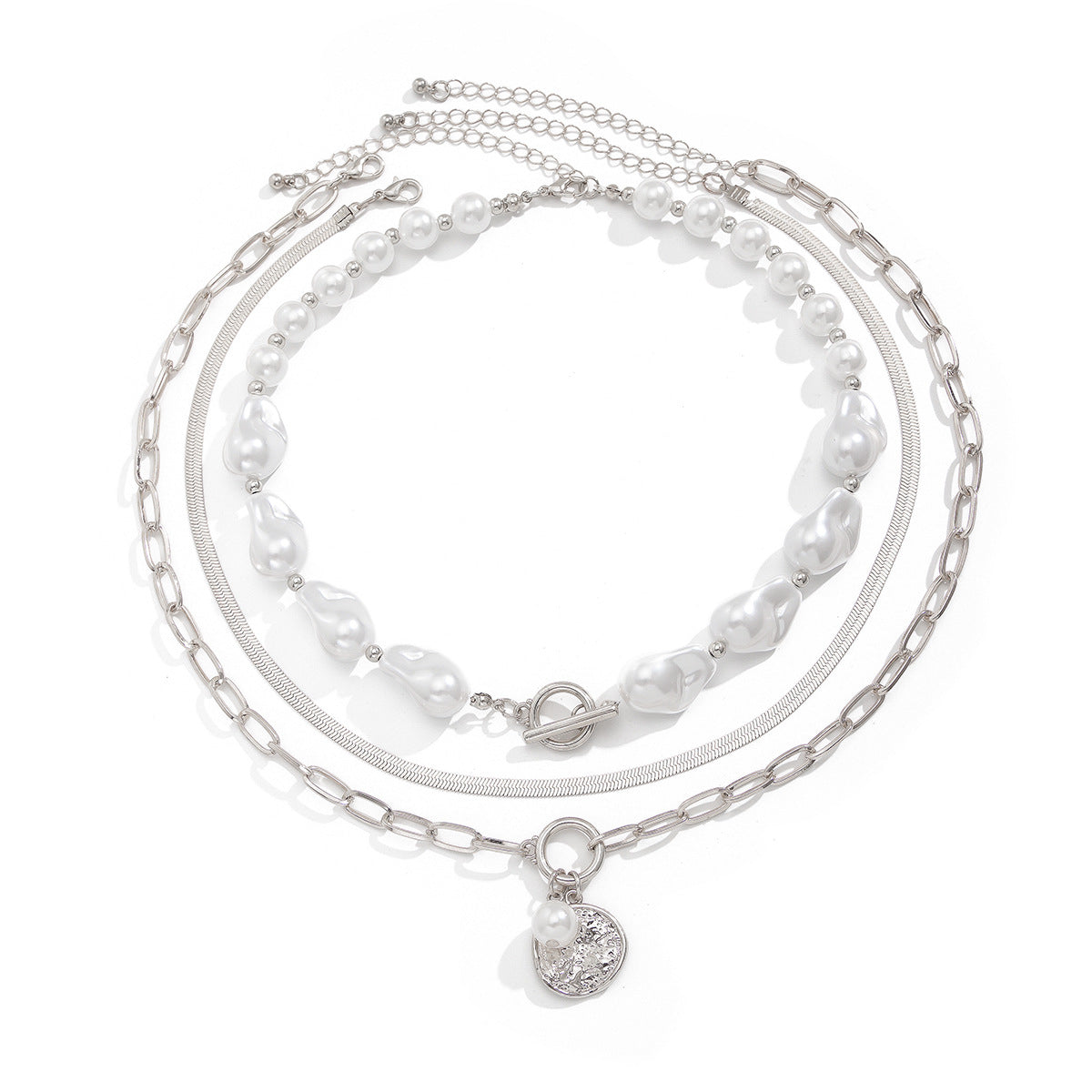 Zilora – Barock-Perlen-Mehrlagenkette 🌙 Eleganz mit Retro-Flair